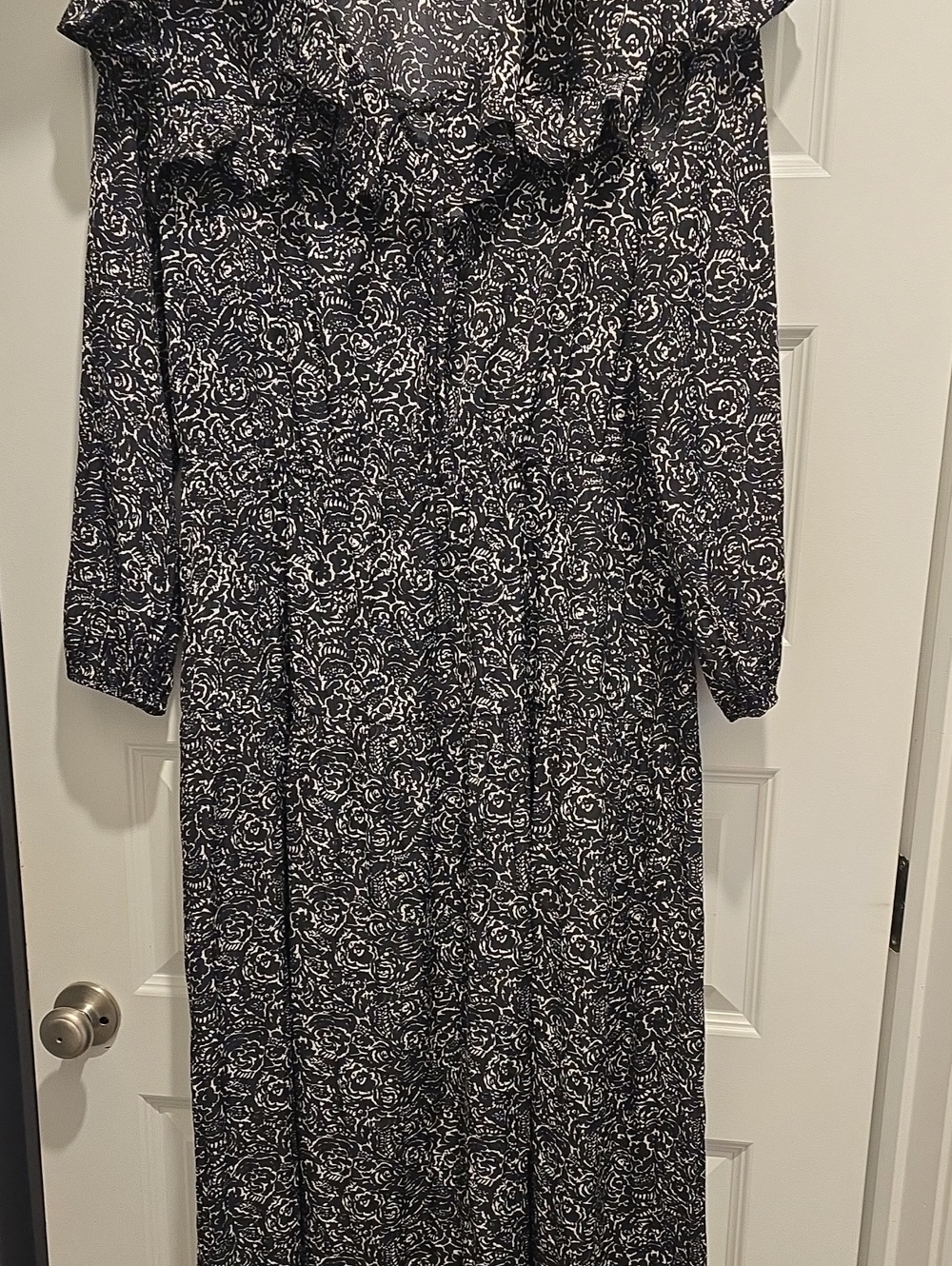 Floral Maxi Dress in Black and White